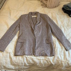 ASTR the label Metallic Silver Blazer Size S